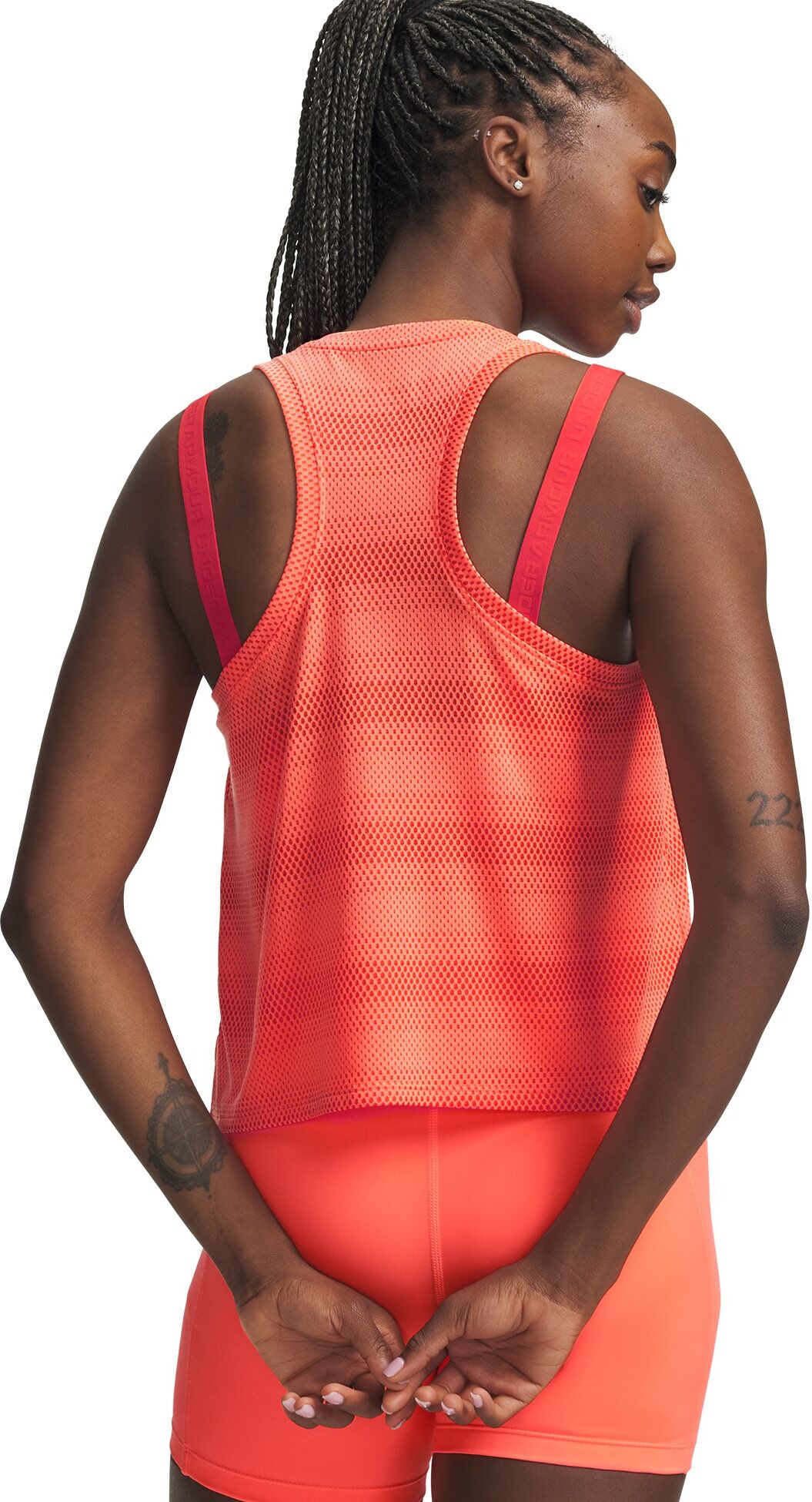 Lauftop UNDER ARMOUR "UA VELOCITI SINGLET", Damen, Gr. XS, orange (electric tangerine,, reflective), Obermaterial: 100% Polyester, Tops Lauftop, für Lauftraining entwickelt, aus Polyester electric tangerine,, reflective XS