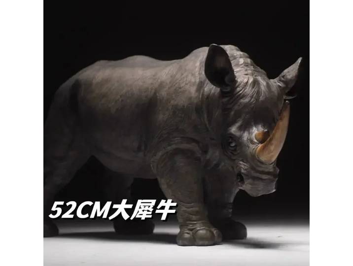 Grande figurine de rhinocéros, modèle animal simulé, ornement pour la décoration de la maison, du bureau ou de l'entrée, décoration unique pour la maison ou le bureau