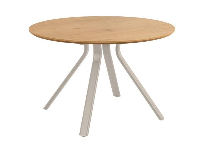 Carryhome Esstisch, Grau, Eiche, Metall, rund, Flachrohr, 120x75x120 cm, Esszimmer, Tische, Esstische, Esstische rund