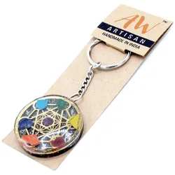 Orgonite Power Keyring - Round Seven Chakra