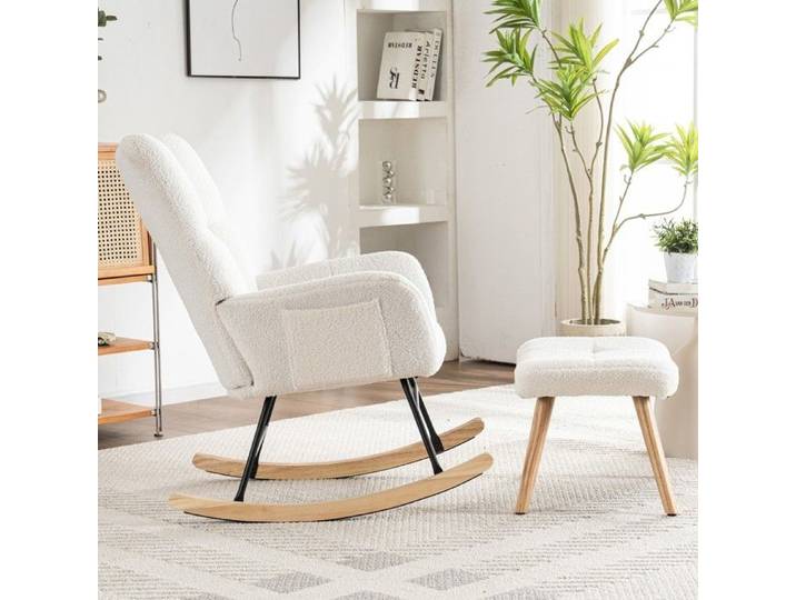 Fauteuil- Xylo- en bois ergonomique avec repose-pieds inclus cadre en bois d'hévéa stable- 92x65cm