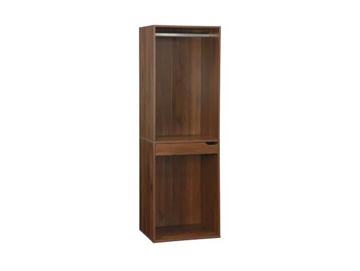 sweeek - Module dressing avec penderie et porte-pantalons. noyer. panneaux stratifiés