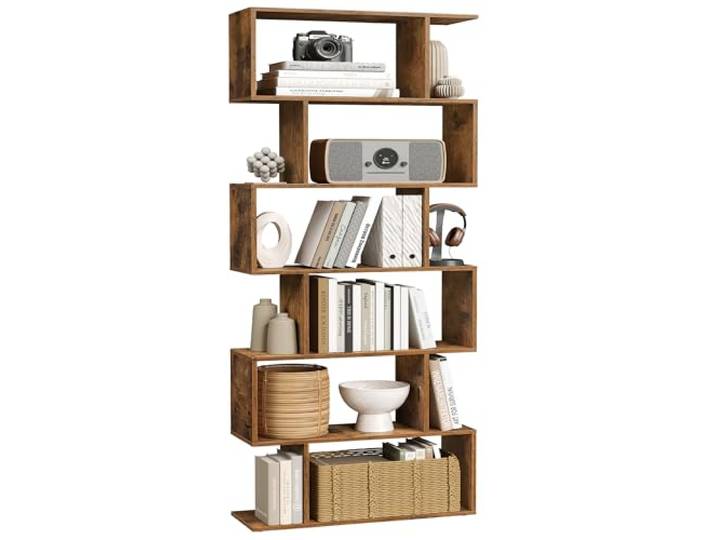 VASAGLE boekenkast, 6-etage, vrijstaand, modern
