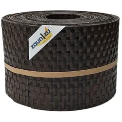 zaun zu® Sichtschutzstreifen Rattan für Doppelstabmatten UV-beständig Schwarzbraun 10x 2,55m