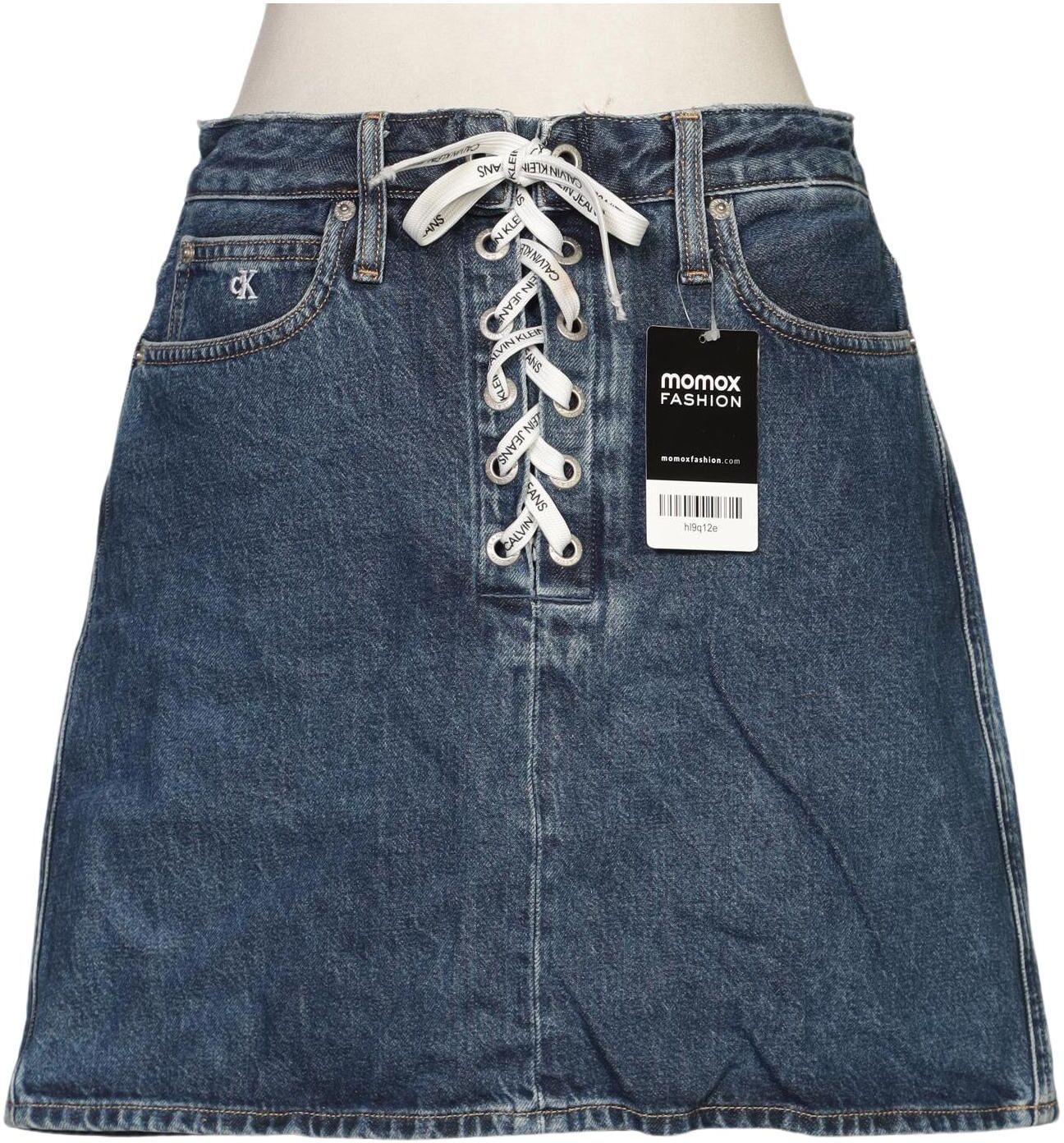 Calvin Klein Jeans Damen Rock, Blau, Gr. W27, Baumwolle - Second Hand