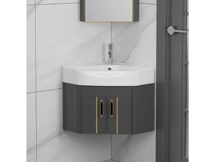 BRCYKRWY Spülenschrank Mit Spüle Und Armatur Kleines Eckwaschbecken Zur Wandmontage Waschbecken Waschtisch Badezimmer Hängewaschbecken Eckwaschbecken Mit Unterschrank Waschbecken Gäste Wc
