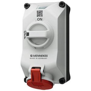Mennekes CEE-Steckdose DUOi 5611506G, 5-polig, Wandmontage, Aufputz, IP44, mit Schalter, 400 V, 16 A