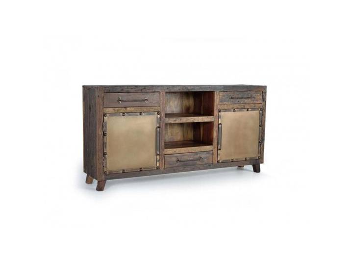 Buffet bas - Giner y Colomer - Bois recyclé - Métal oxydé - 180x40x90 cm
