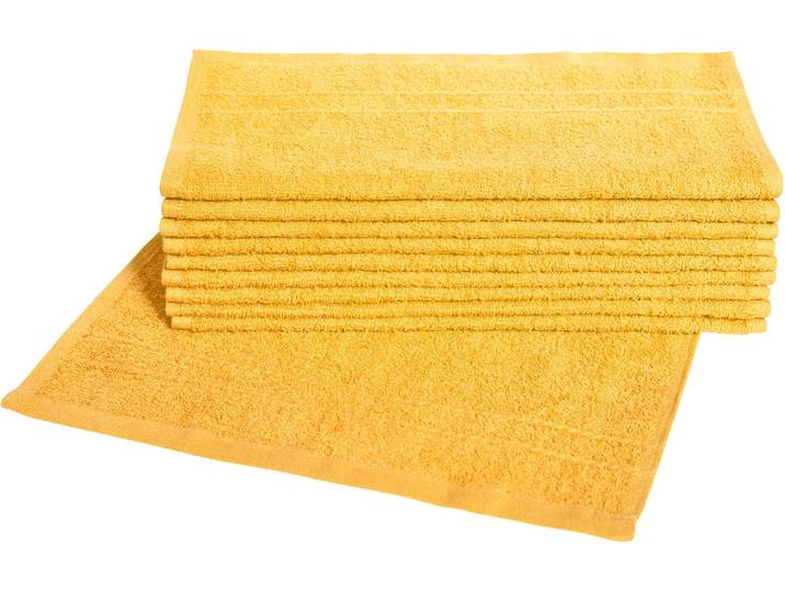 Waschlappen DYCKHOFF Kristall , gold (goldgelb), B:30cm L:30cm, Frottier, Waschlappen, Waschlappen, mit Bordüren