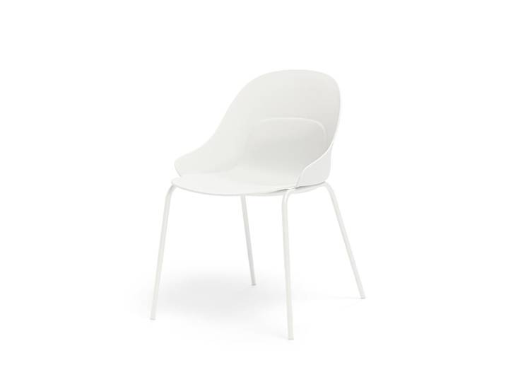 Chaise en polypropylène blanc avec accoudoirs