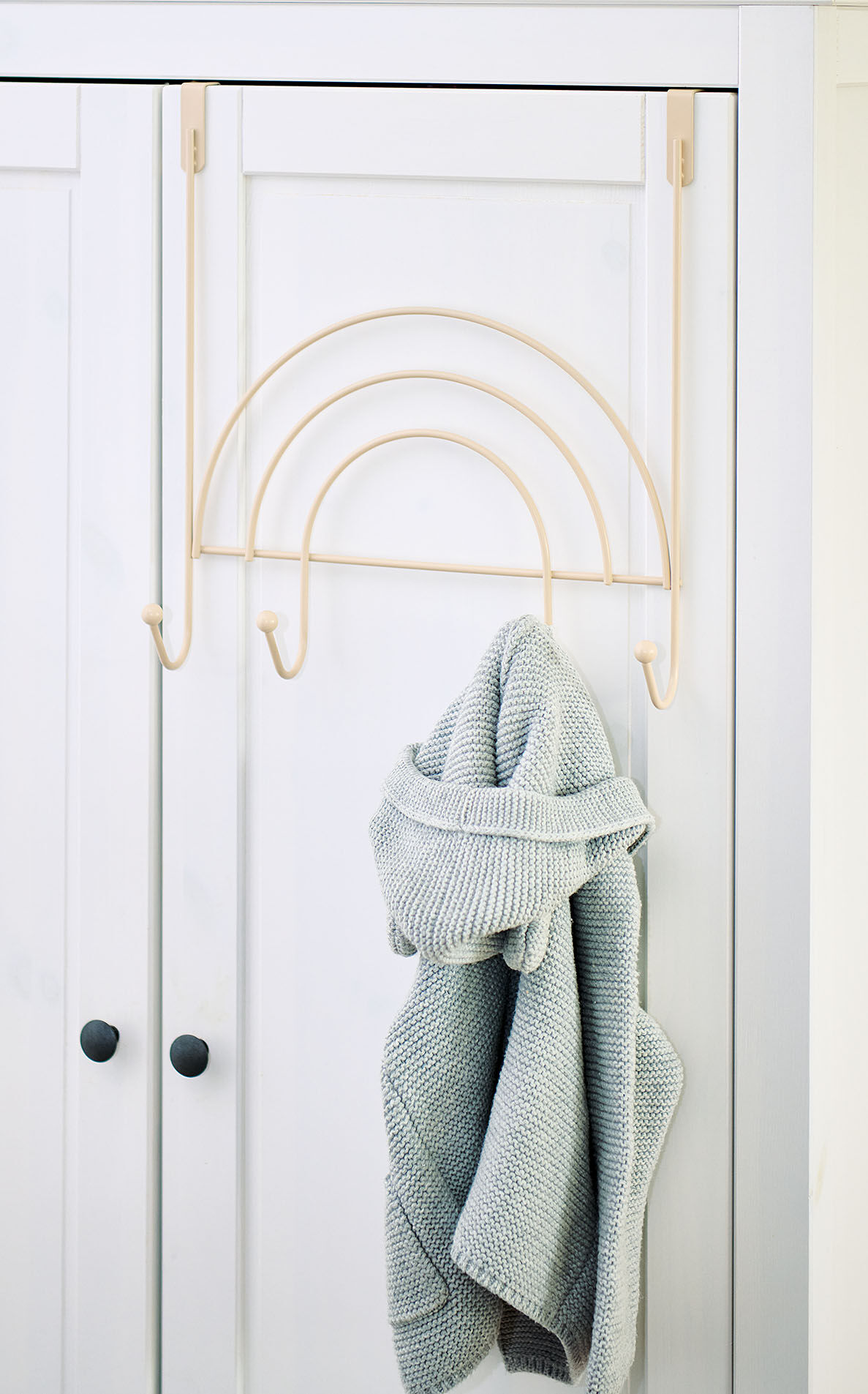 Garderobenleiste ZELLER PRESENT, beige, B:30cm H:33cm T:8cm, Metall, Garderobenhalter, Garderobenleiste, Regenbogen Design beige B/H/T: 30cm x 33cm x 8cm