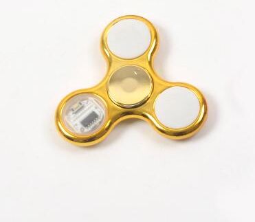 Rare Purchases Glow In The Dark Creative LED Light Fidget Spinner, Stress Relief Hand Spinner, Kids Toy For Focus, Luminous Fidget Spin gold