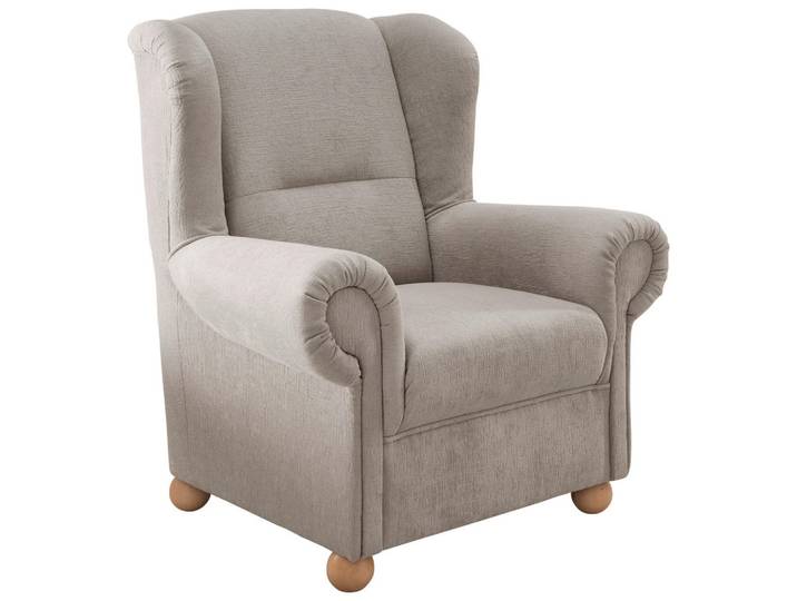 Livetastic Ohrensessel Torello, Taupe, Holz, Buche, Uni, 92x102x89 cm, Made in EU, erweiterbar (Typenauswahl), Wohnzimmer, Sessel, Ohrensessel