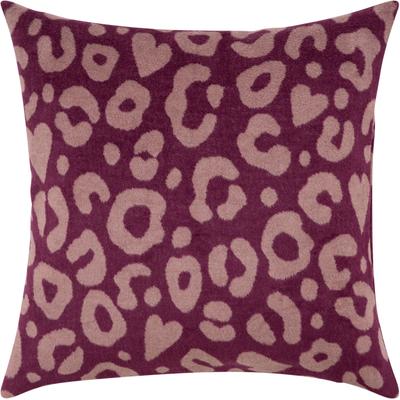 Dekokissen PAD "LEO", lila (burgundy, gemustert), B:50cm L:50cm, Baumwolle, Polyacryl, 31_11_Dekokissen_Sitzkissen_Kissenhüllen, Trendiger Leoparden-Look mit hochwertiger Verarbeitung