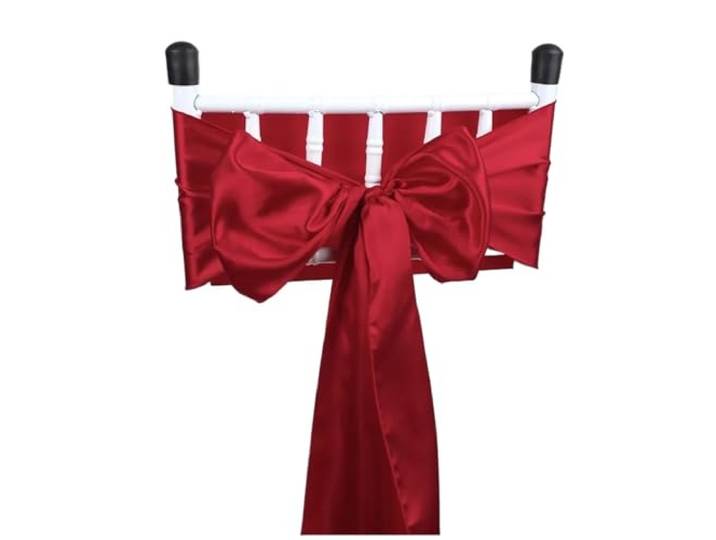Stuhlschleifen für Hochzeiten 10/50PCS Hochzeit Satin Stuhl Schärpen Einstellung Grün Bögen Bänder for Bankett Party Gang Band Dekor(Red,50pcs)