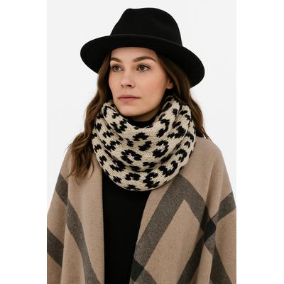 Modeschal "Leo Loop", Damen, beige, Polyacryl, COLLEZIONE ALESSANDRO, Basic, Modetücher, Loop mit Leoprint