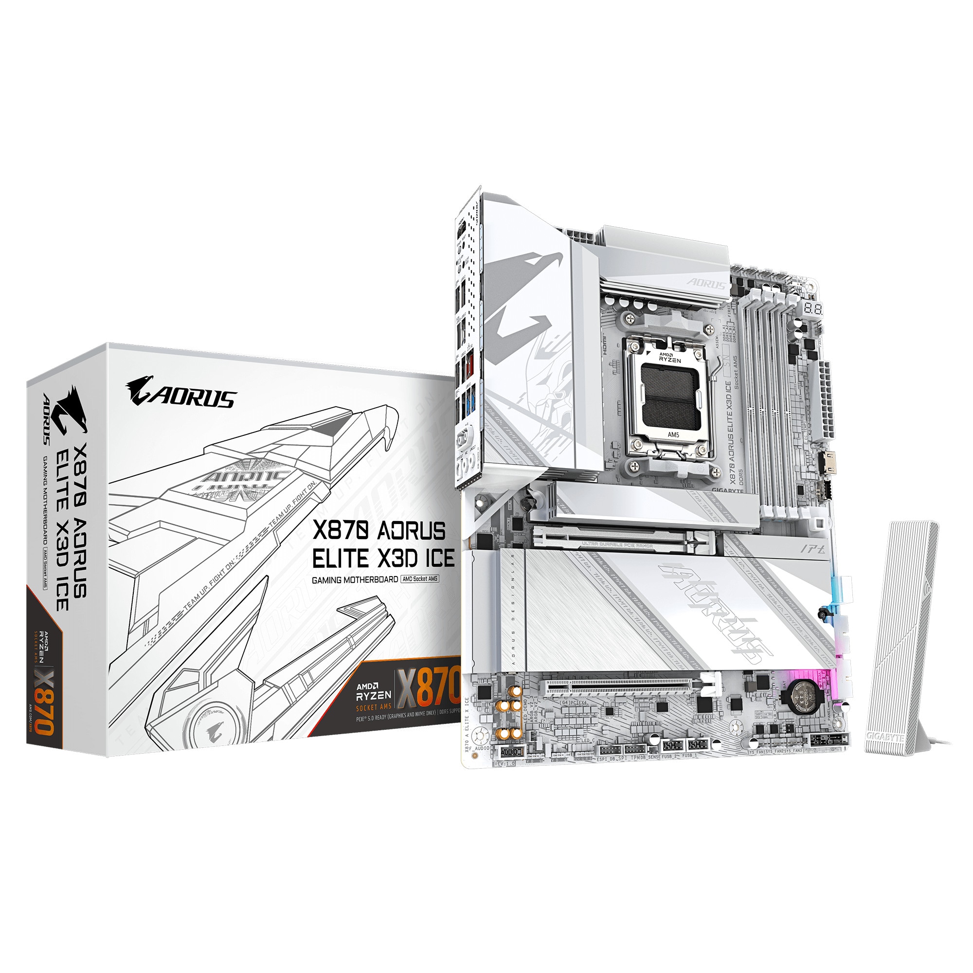 GIGABYTE X870 AORUS ELITE X3D ICE ATX Mainboard Sockel AM5 HDMI/USB4 X870 A ELITE X ICE