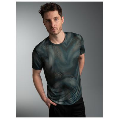 T-Shirt TRIGEMA "TRIGEMA COOLMAX Sport T-Shirt", Herren, Gr. 3XL, grün (schwarz, bunt), Trikot, 100% Polyester (recycelt), Rundhals, Shirts T-Shirt