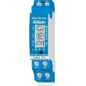 Eltako Stromzähler WSZ15D-32A, digital MID geeicht, Wechselstromzähler, 1-phasig, für Hutschiene