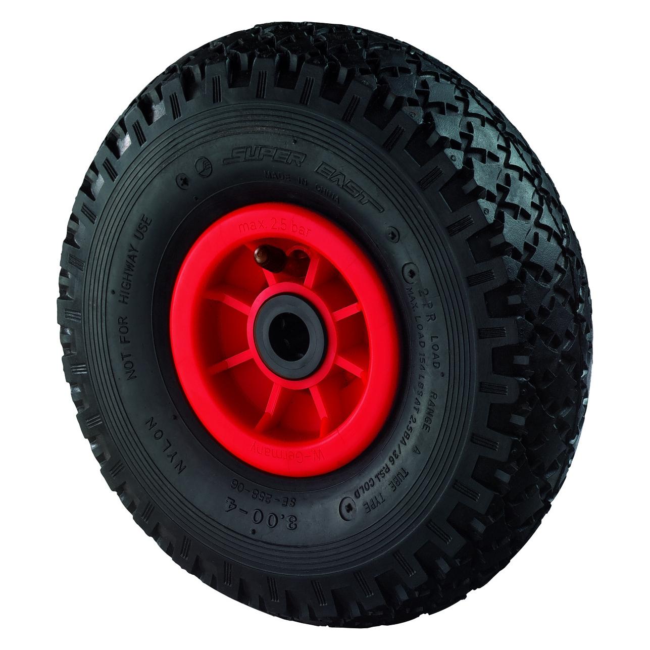 BS Rollen Luftrad Rad-Ø 260 mm Tragfähigkeit 100 kg Ersatzrad Stollenprofil Rollenlager (D15.264)