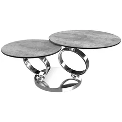 Akante Couchtisch Eolia Keramik Silver