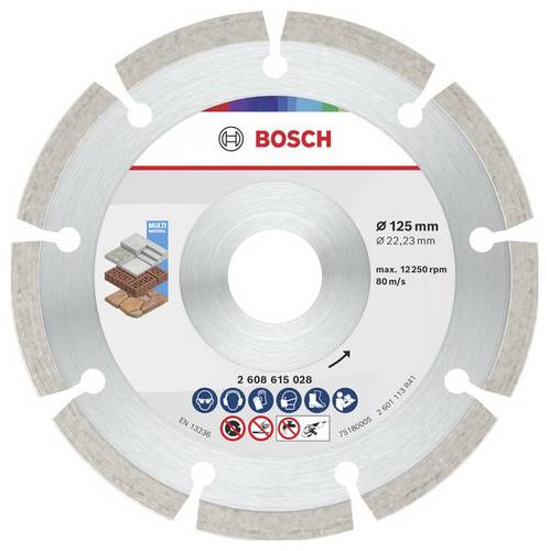 Bosch Accessories 2608615041 2608615041 Diamanttrennscheibe Durchmesser 125mm Bohrungs-Ø 22.23mm Beton, Ziegel, Weichgestein 10St.