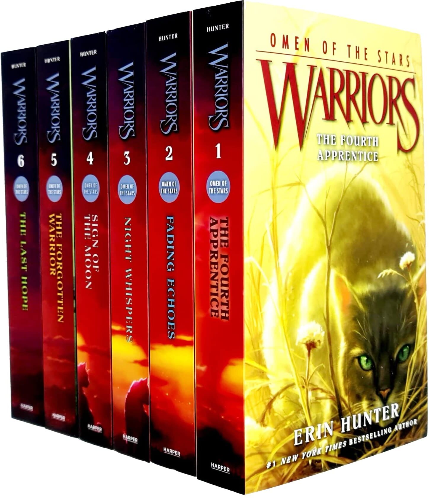 HarperCollins Warrior Cats Series 4 Omen of the Stars Books 1-6 by Erin Hunter - Complete Paperback Collection - Ages 8-12 - Fantasy Adventure Set