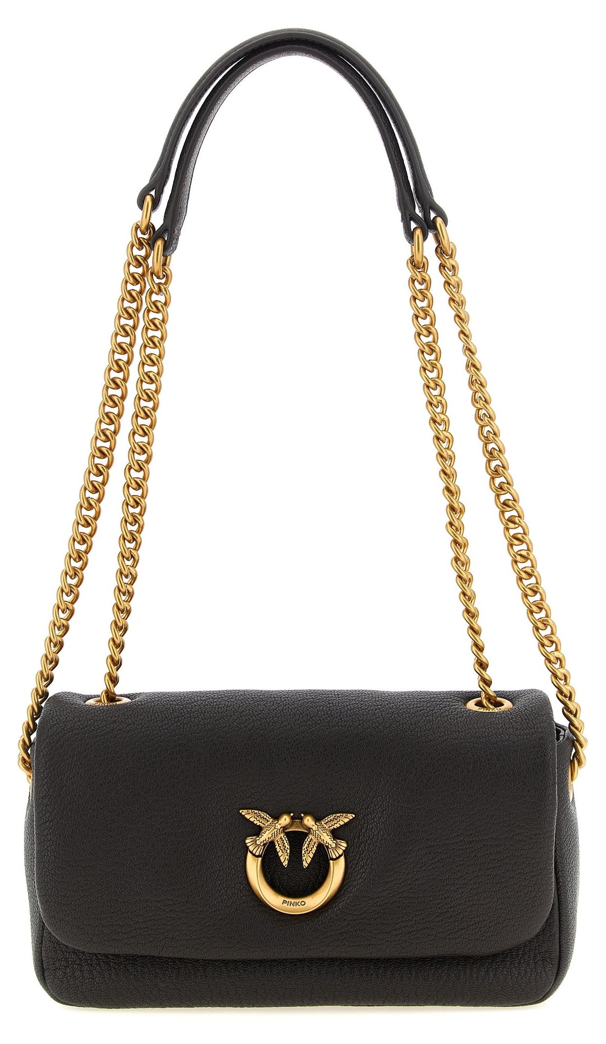 PINKO Love Bag Lammleder genarbt cognac Love Birds Kette