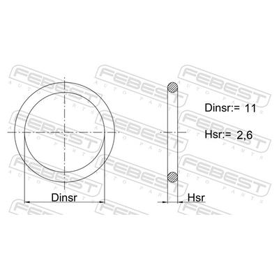 FEBEST Dichtung, Kühlmittelrohrleitung 23400-030 für Ford GENERAL