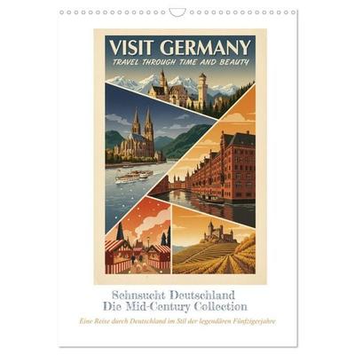 Sehnsucht Deutschland – Die Mid-Century Collection (Wandkalender 2027 DIN A3 hoch), CALVENDO Monatskalender