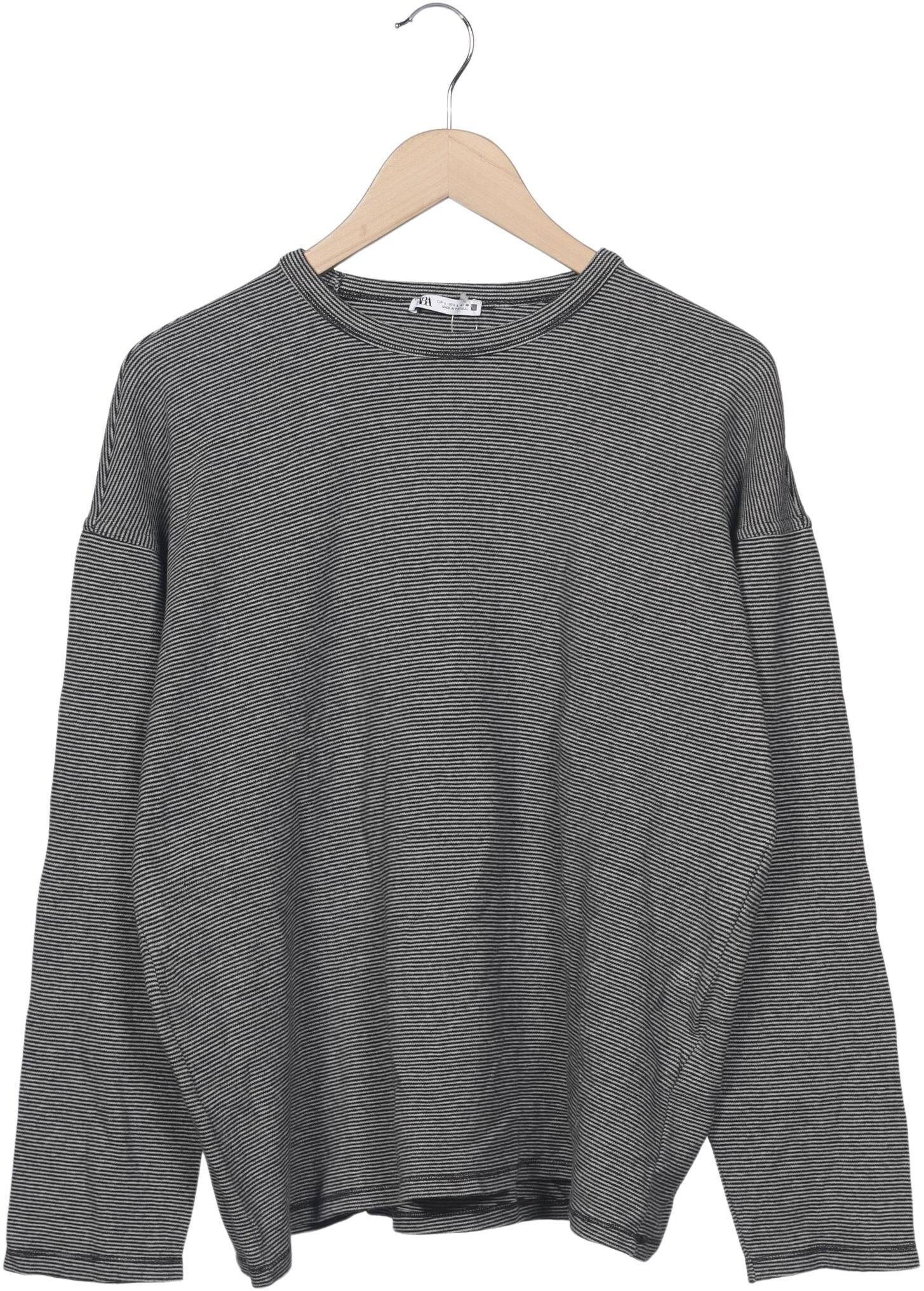 Zara Damen Pullover, Grau, Gr. L, Baumwolle - Second Hand