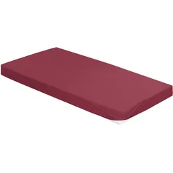 Spannbettlaken MERKUR Biber (BL 100x200 cm) - rot - BL 100x200 cm