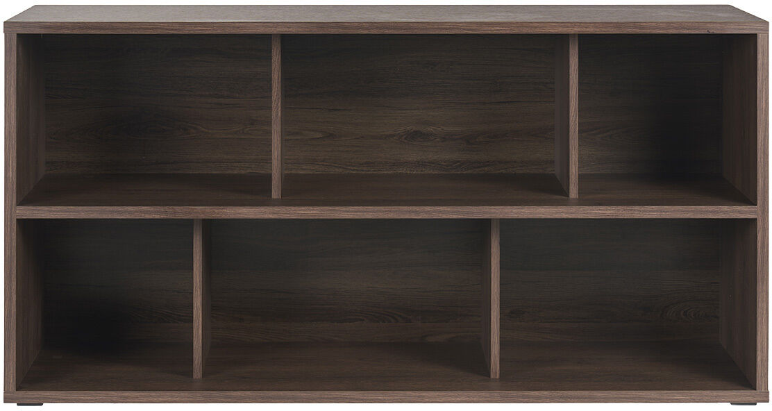 Miliboo Bibliothèque basse finition bois foncé noyer L140 cm EPURE