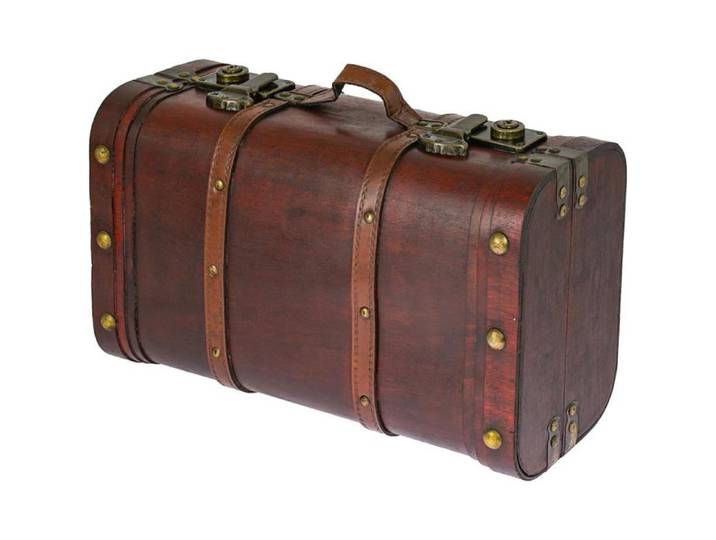HMF Coffre au trésor Pérou Malle en bois vintage avec fermetures à cliquet 40 x 23 5 x 16 5 cm