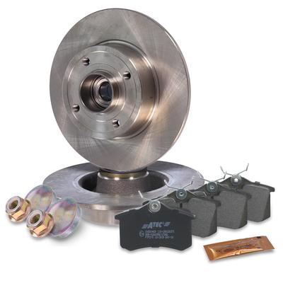 Atec Bremsscheiben+Beläge+Ralager+ABS-Ring hinten [Hersteller-Nr. 40575760] für Renault