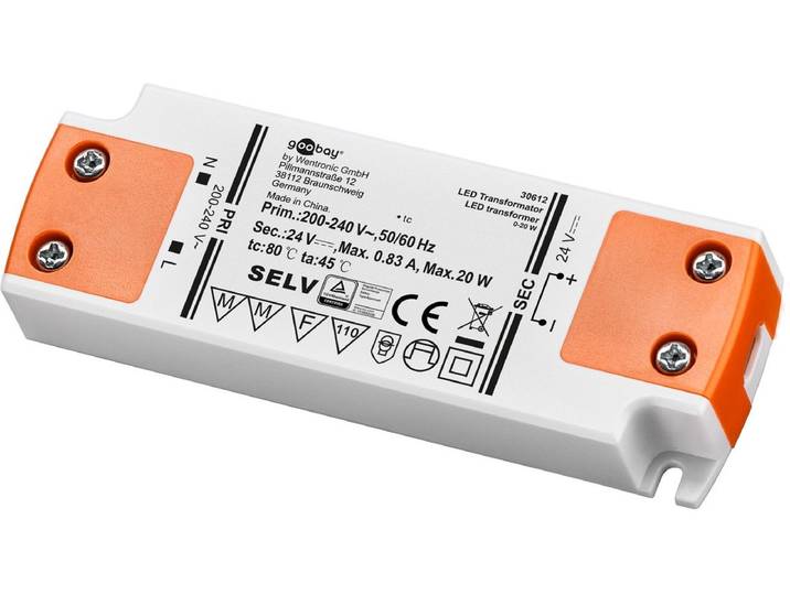 Goobay LED-transformator met constante spanning van 24 V\, 20 W\, voor ledstrips