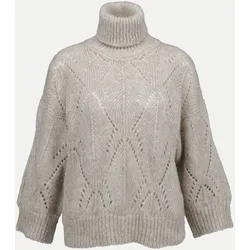 Lochstrickpullover Beige 38