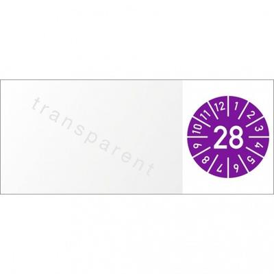 Dreifke® Kabelprüfplakette Jahr 2028 mit Monaten, Folie, 60x25 mm, 10 Stück/Bogen