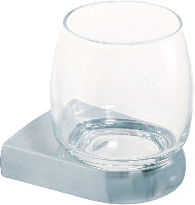 Bravat Metasoft Glashalter 816410 Glas bauchig klar, chrom
