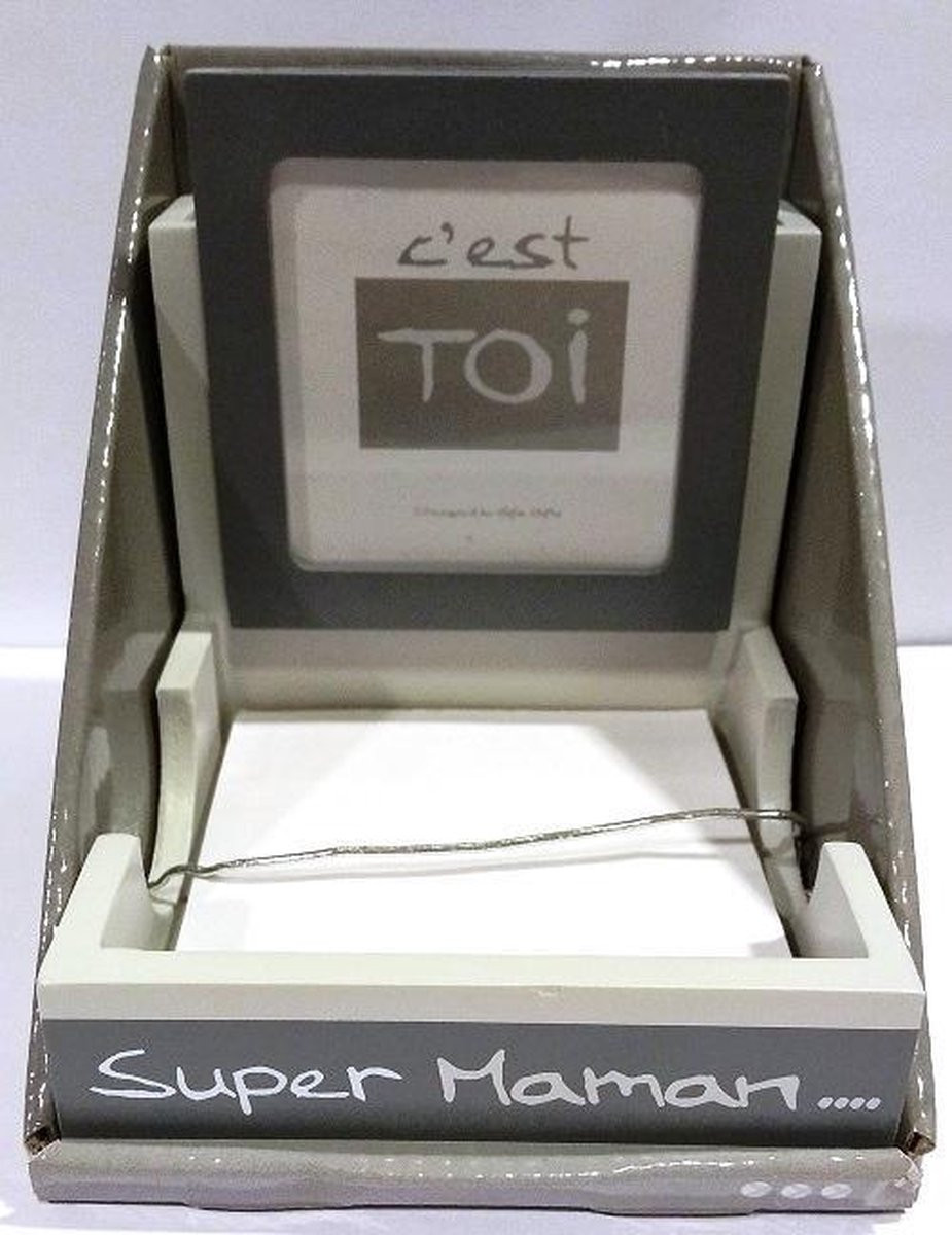Grafix memoblok met fotolijst en pennenbak Super Maman
