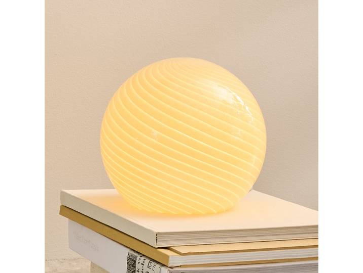 CANDY Tischleuchte, creme, Ø 20 cm, Glas, E14 - Halo Design - Wohnzimmer - Einflammig