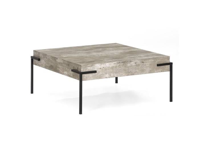 LebensWohnArt Couchtisch Design Couchtisch CRETO 80cm grau Beton-Optik Metallgestell