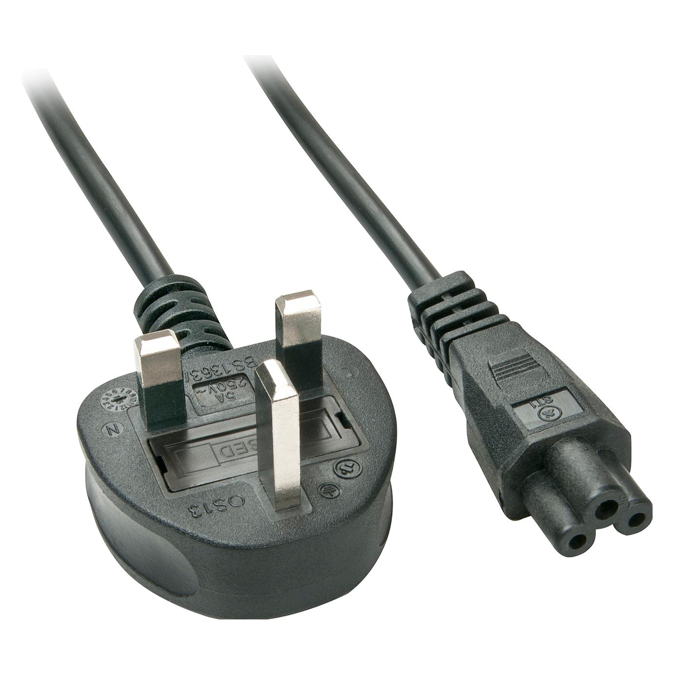 Lindy 2m UK Netzstecker an IEC C5 (2 m) (30409)