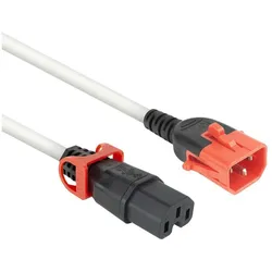 ACT Powercord C14 IEC Lock+ Dual Locking - C15 IEC Lock+ white 3 m, PC3879, USV Zubehör