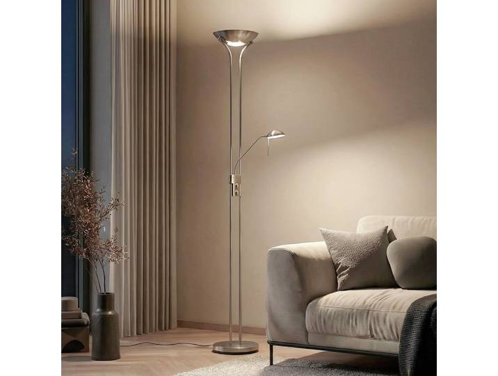 Lampadaire led en métal gris