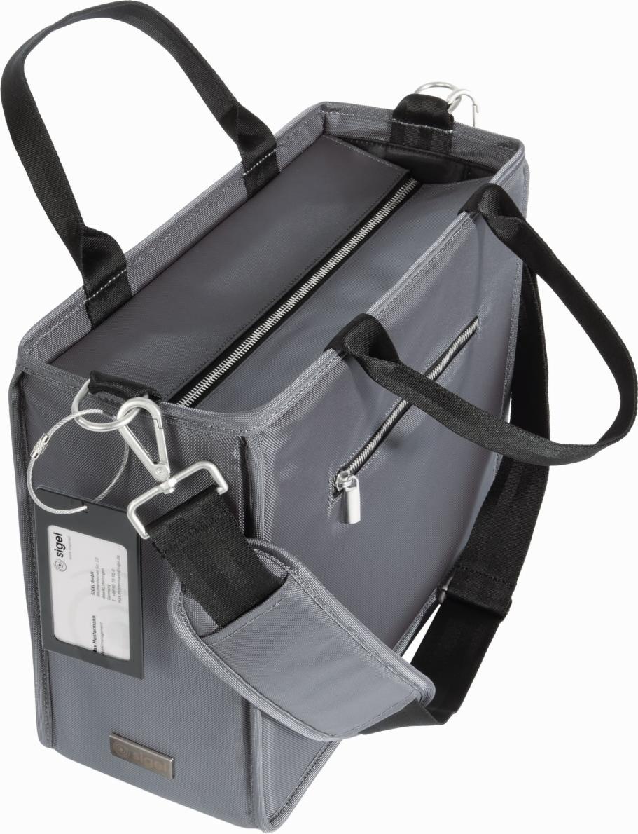 Desk Sharing Bag Premium M 100% recyceltes PET 360x280x150mm dunkelgrau Packung mit 4 Stück