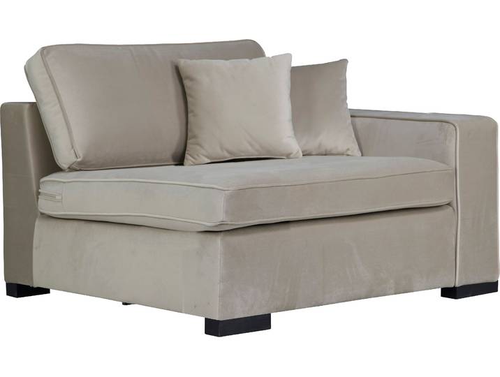 Sofaelement, Holz teilmassiv, Dunkelbeige, 110×100 cm, Gepolsterte Armlehne, Klassisch, Home Affaire