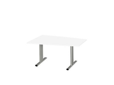 Schäfer Shop Select Besprechungstisch MODENA Basic, Tonne, T-Fuß, B 1400 x T 1000 x H 717 mm, weiß/weißaluminium RAL 9006