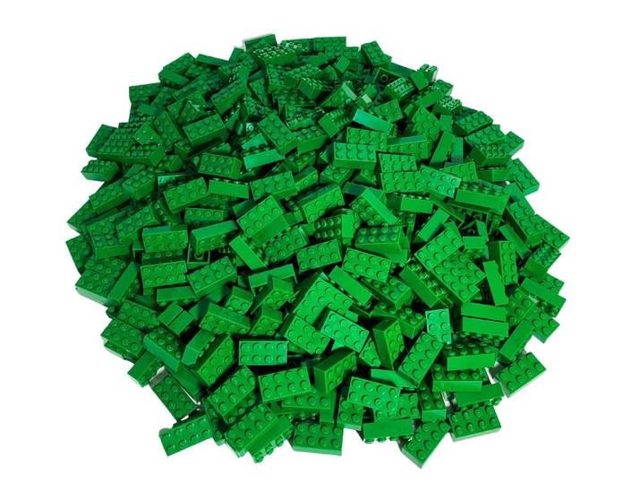 LEGO® LEGO® 2x4 Steine Bausteine Grün - 3001 NEU! Menge 1000x Spielbausteine, (Bausteine, 1000 St., Kreativ-Set), Made in Europe
