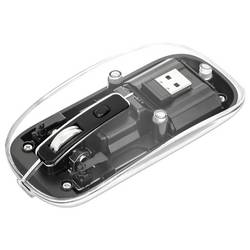Manhattan Mouse wireless caratterizzato da un estetica straordinaria con alloggiam Maus Kabellos Optisch Transparent, Schwarz 4 Tasten 800 dpi, 1200 dpi, 1600 190268